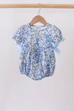 Blue Floral Print Bubble Aaria Tees