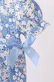 Blue Floral Print Bubble Aaria Tees