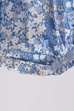 Blue Floral Print Bubble Aaria Tees