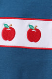 Teal Apple Embroidered Stripe Pants Set - Aaria Tees Aaria Tees