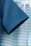 Teal Apple Embroidered Stripe Pants Set - Aaria Tees Aaria Tees