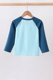 Teal Apple Embroidered Top Aaria Tees