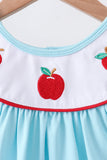Blue Apple Embroidered Dress - Aaria Tees Aaria Tees