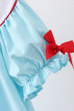 Blue Apple Embroidered Dress - Aaria Tees Aaria Tees