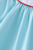 Blue Apple Embroidered Dress - Aaria Tees Aaria Tees