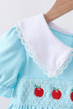 Blue Apple Smocked Lace Dress Aaria Tees