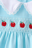 Blue Apple Smocked Lace Dress Aaria Tees