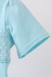 Blue Apple Smocked Top Aaria Tees