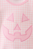 Pink Jack-O-Lantern  Applique Bow Bubble Aaria Tees