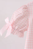 Pink Jack-O-Lantern  Applique Bow Bubble Aaria Tees