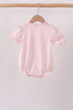 Pink Jack-O-Lantern  Applique Bow Bubble Aaria Tees