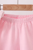 Pink Jack-O-Lantern  Applique Ruffle Shorts Set Aaria Tees