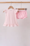 Pink Jack-O-Lantern  Applique Ruffle Bloomer Set Aaria Tees