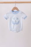 Blue Jack-O-Lantern  Applique Bubble Aaria Tees