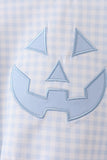 Blue Jack-O-Lantern  Applique Bubble Aaria Tees