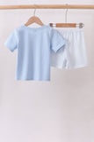 Blue Jack-O-Lantern  Applique Shorts Set Aaria Tees