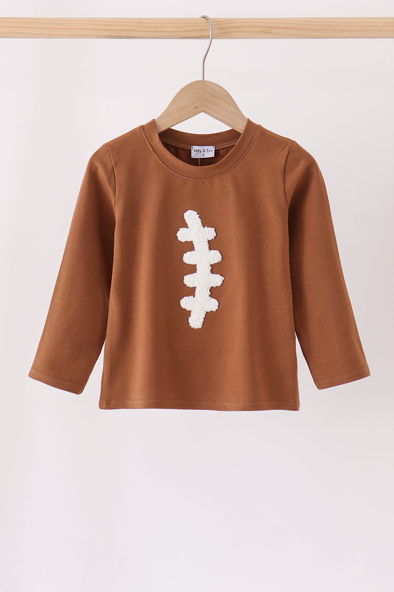 Brown Football French Knot Top - Aaria Tees