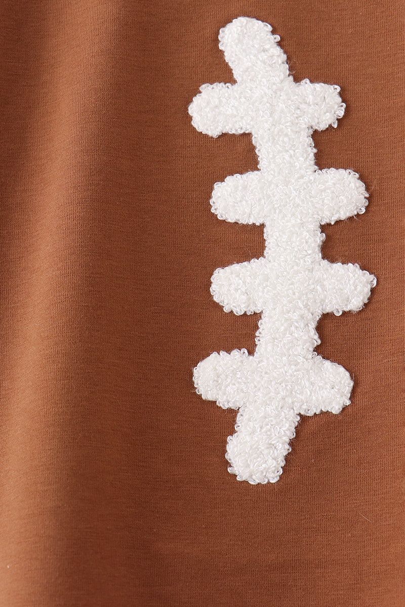 Brown Football French Knot Top - Aaria Tees Aaria Tees