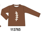 Brown Football French Knot Top Aaria Tees