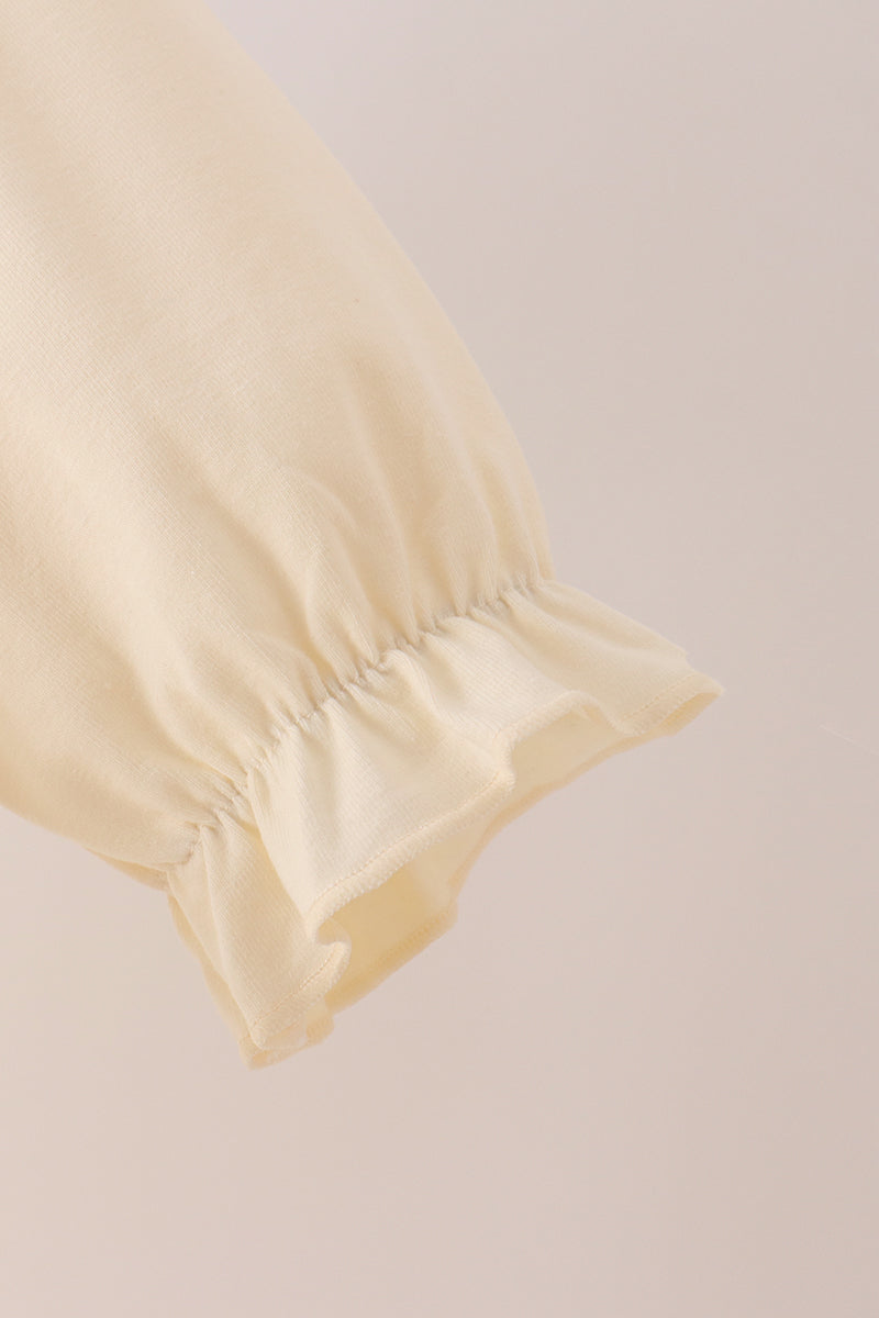 Cream Football French Knot Ruffle Dress - Aaria Tees Aaria Tees