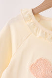 Cream Football French Knot Ruffle Dress - Aaria Tees Aaria Tees
