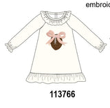 Cream Football French Knot Ruffle Dress Aaria Tees