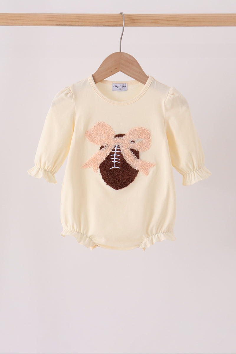 Cream Football French Knot Bubble - Aaria Tees