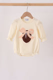 Cream Football French Knot Bubble - Aaria Tees Aaria Tees