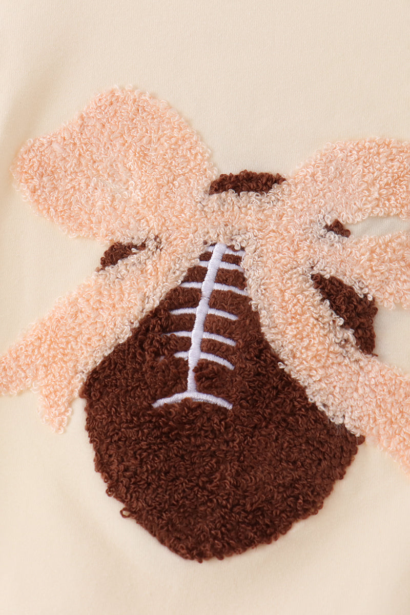 Cream Football French Knot Bubble - Aaria Tees Aaria Tees