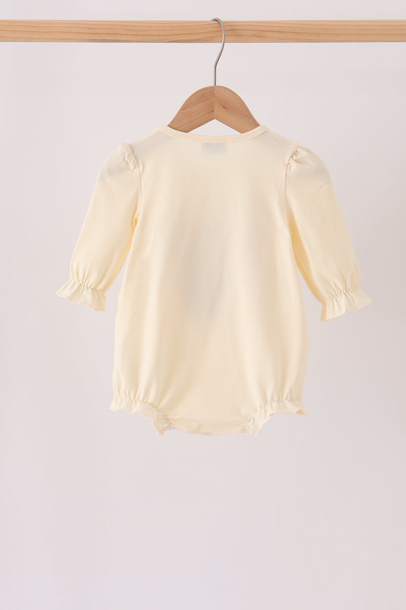 Cream Football French Knot Bubble - Aaria Tees Aaria Tees