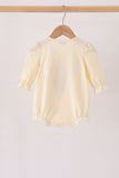 Cream Football French Knot Bubble - Aaria Tees Aaria Tees