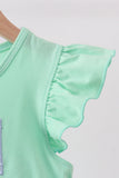 Mint Crayon Applique Dot Dress Aaria Tees