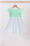 Mint Crayon Applique Dot Dress Aaria Tees