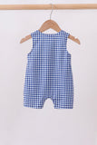 Navy Apple Embroidered Gingham Jon Jon - Aaria Tees Aaria Tees