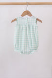 Green football french knot gingham ruffle bubble Aaria Tees
