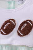 Green football french knot gingham bubble Aaria Tees