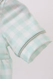 Green football french knot gingham bubble Aaria Tees