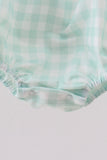 Green football french knot gingham bubble Aaria Tees