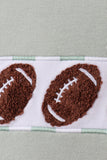 Green football french knot gingham shorts set Aaria Tees