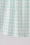 Green football french knot gingham ruffle dress Aaria Tees