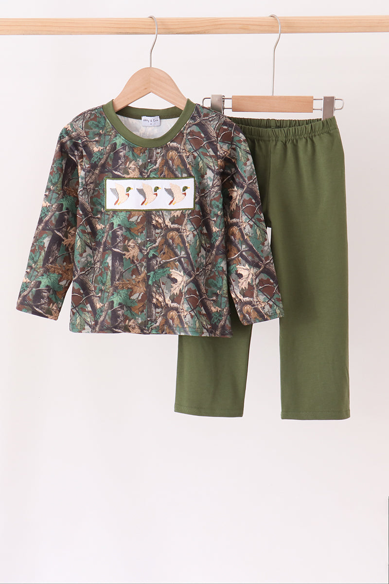 Camouflage Mallard Embroidery Pants Set - Aaria Tees Aaria Tees