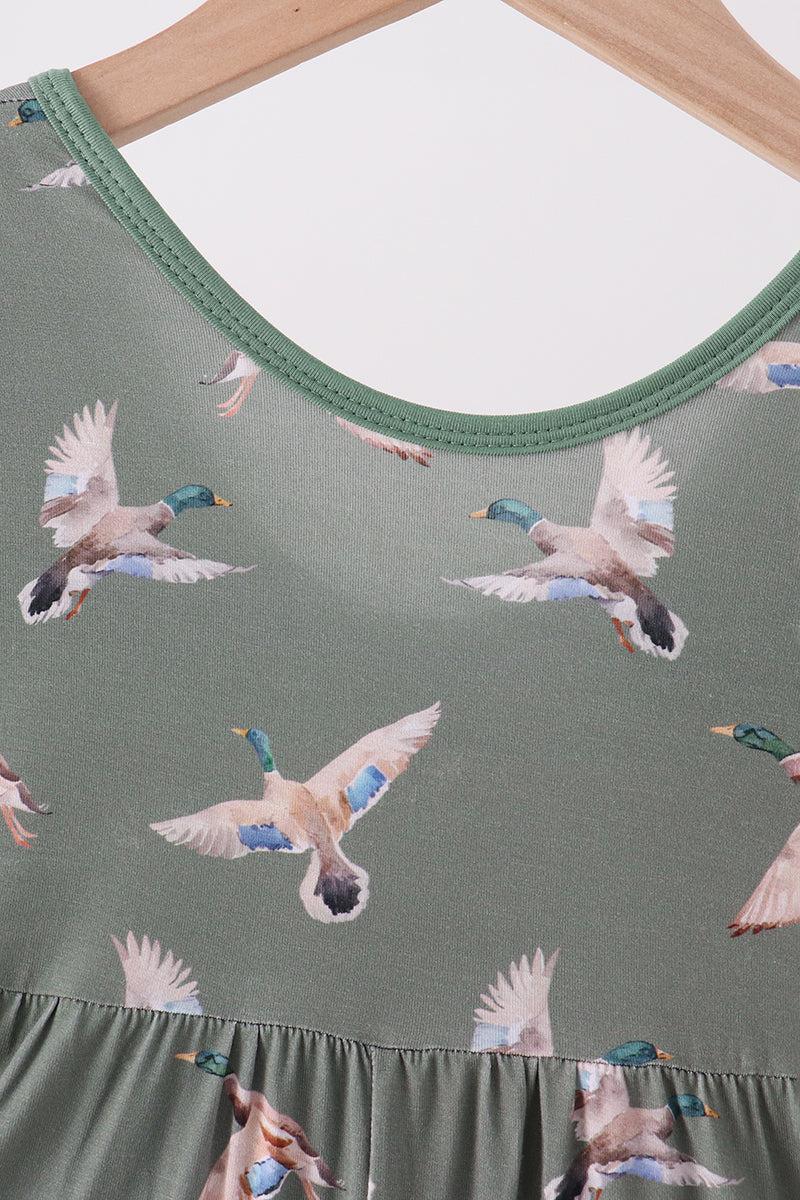 Green Mallard Bamboo Jumpsuit - Aaria Tees Aaria Tees