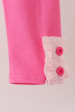 Pink Castle Embroidery Jacquard Pants Set Aaria Tees