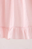 Pink Castle Embroidery Jacquard Ruffle Dress Aaria Tees