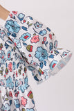 Blue floral smocked ruffle bubble - Aaria Tees Aaria Tees