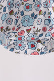 Blue floral smocked ruffle bubble - Aaria Tees Aaria Tees