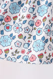 Blue floral smocked ruffle pants set - Aaria Tees Aaria Tees