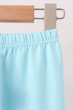 Blue floral smocked ruffle pants set - Aaria Tees Aaria Tees