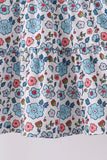 Blue floral smocked ruffle dress - Aaria Tees Aaria Tees