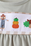 Green Scarecrow Embroidery Bloomer Set Aaria Tees
